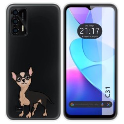 Funda Silicona Transparente para Oukitel C31 diseño Perros 05 Dibujos