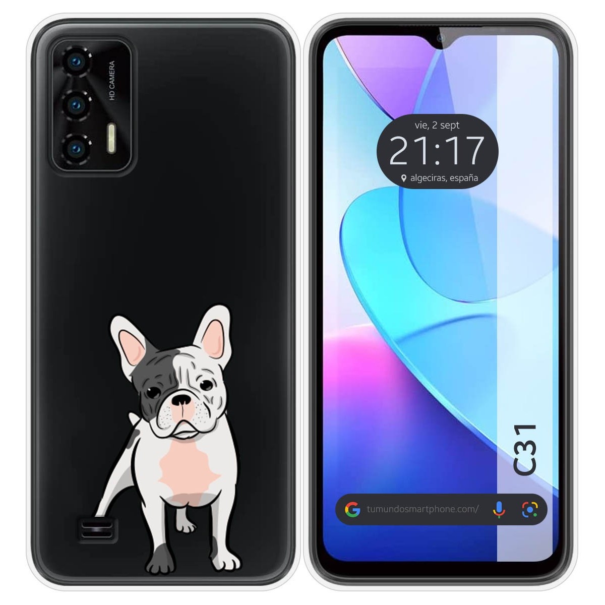 Funda Silicona Transparente para Oukitel C31 diseño Perros 06 Dibujos