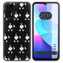 Funda Silicona Transparente para Oukitel C31 diseño Perros 07 Dibujos