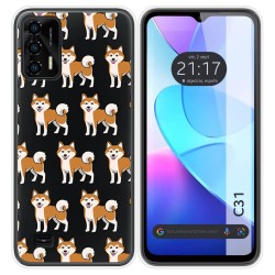 Funda Silicona Transparente para Oukitel C31 diseño Perros 08 Dibujos