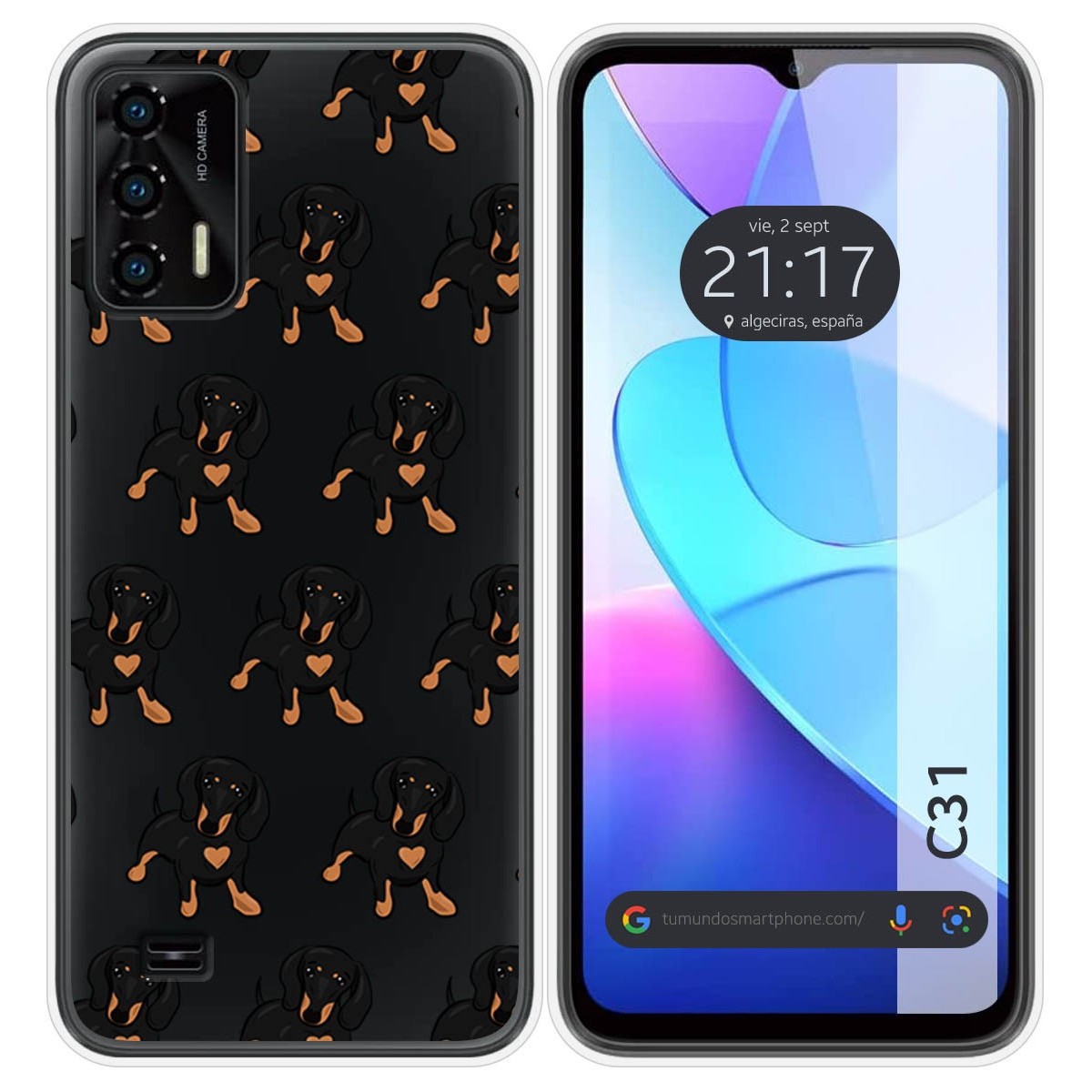 Funda Silicona Transparente para Oukitel C31 diseño Perros 10 Dibujos