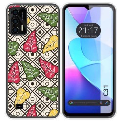 Funda Silicona Transparente para Oukitel C31 diseño Flores 11 Dibujos
