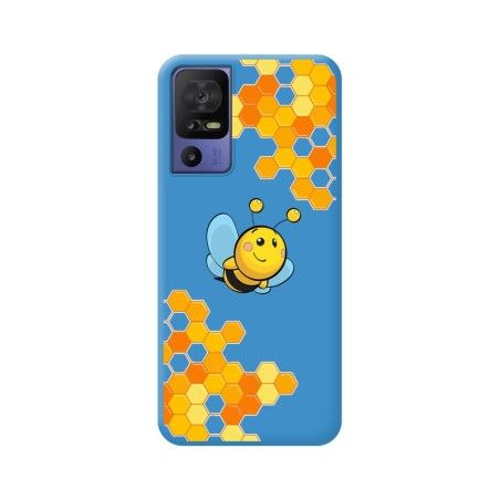 Funda Silicona Líquida Azul para TCL 40 SE diseño Abeja Dibujos