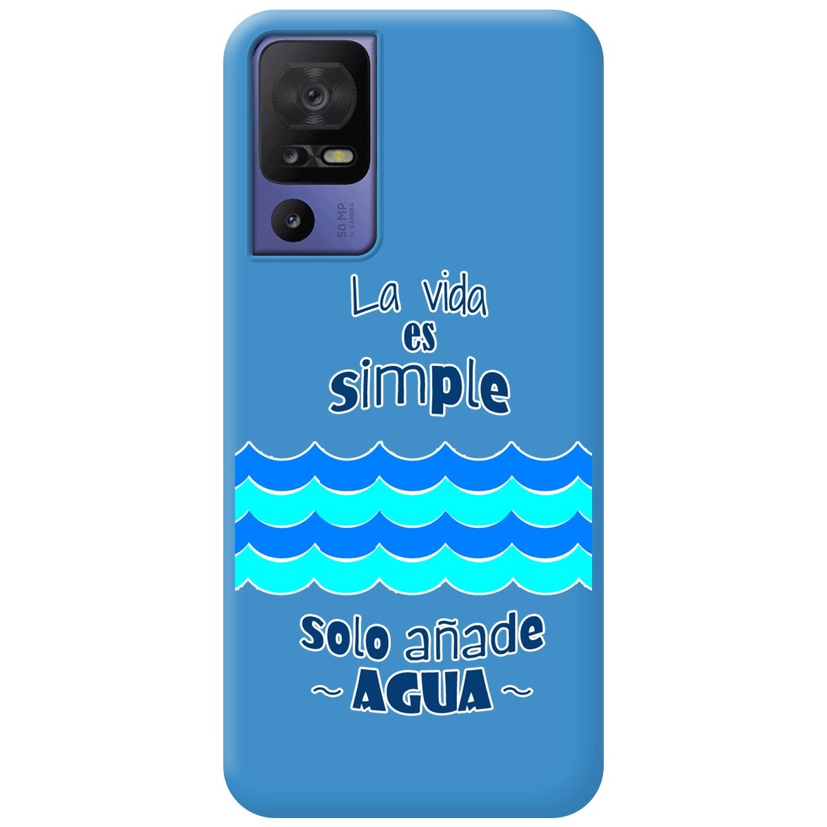 Funda Silicona Líquida Azul para TCL 40 SE diseño Agua Dibujos