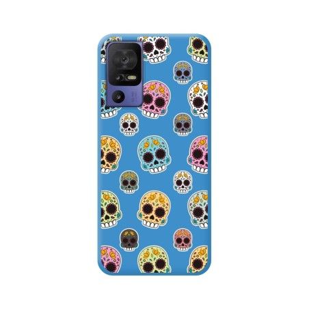 Funda Silicona Líquida Azul para TCL 40 SE diseño Catrina Dibujos