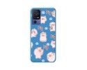 Funda Silicona Líquida Azul para TCL 40 SE diseño Cerdos Dibujos