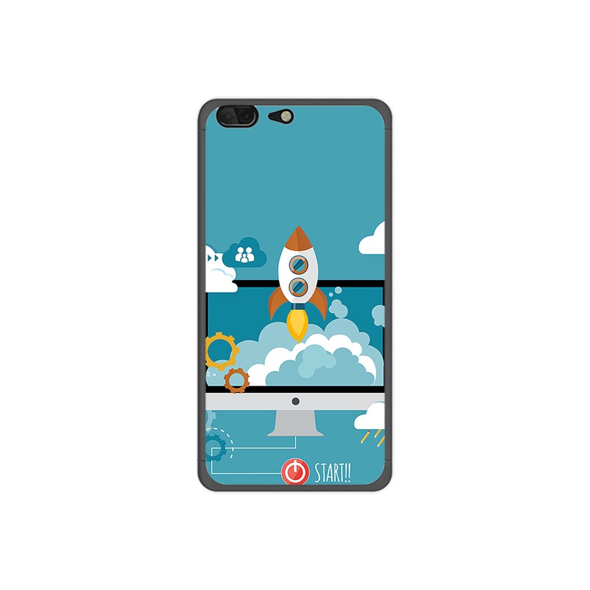 Funda Gel Tpu para Leagoo T5 Diseño Cohete Dibujos