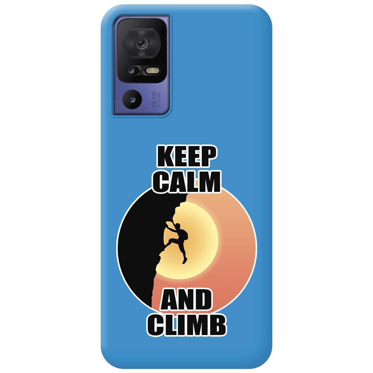 Funda Silicona Líquida Azul para TCL 40 SE diseño Hombre Escalada Dibujos