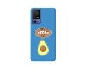 Funda Silicona Líquida Azul para TCL 40 SE diseño Vegan Life Dibujos