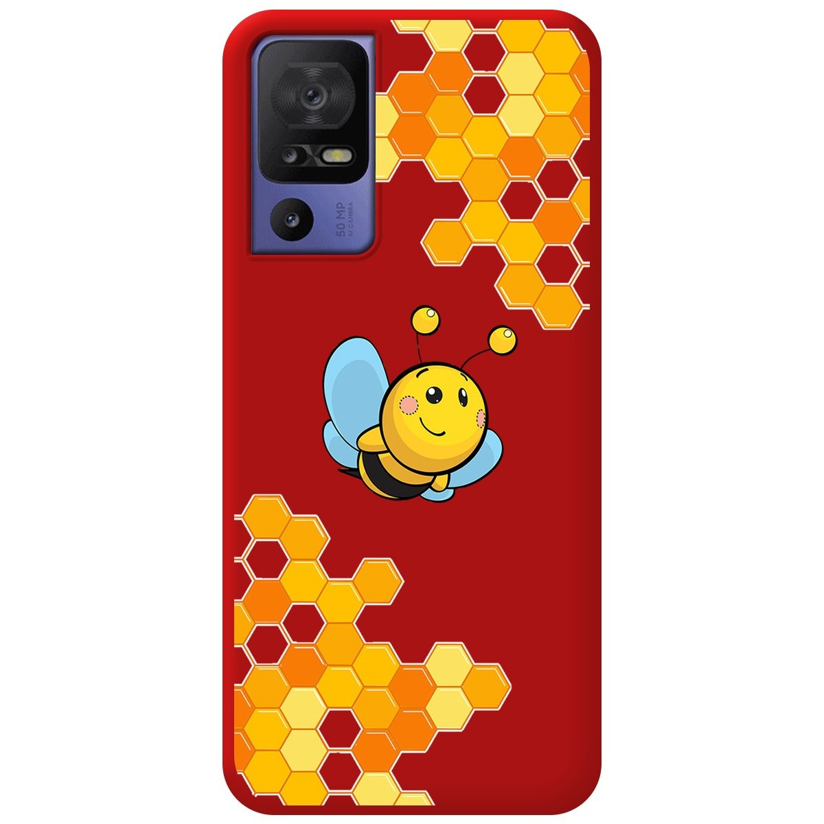 Funda Silicona Líquida Roja para TCL 40 SE diseño Abeja Dibujos