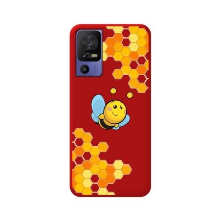 Funda Silicona Líquida Roja para TCL 40 SE diseño Abeja Dibujos