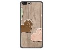Funda Gel Tpu para Leagoo T5 Diseño Corazones Madera Dibujos