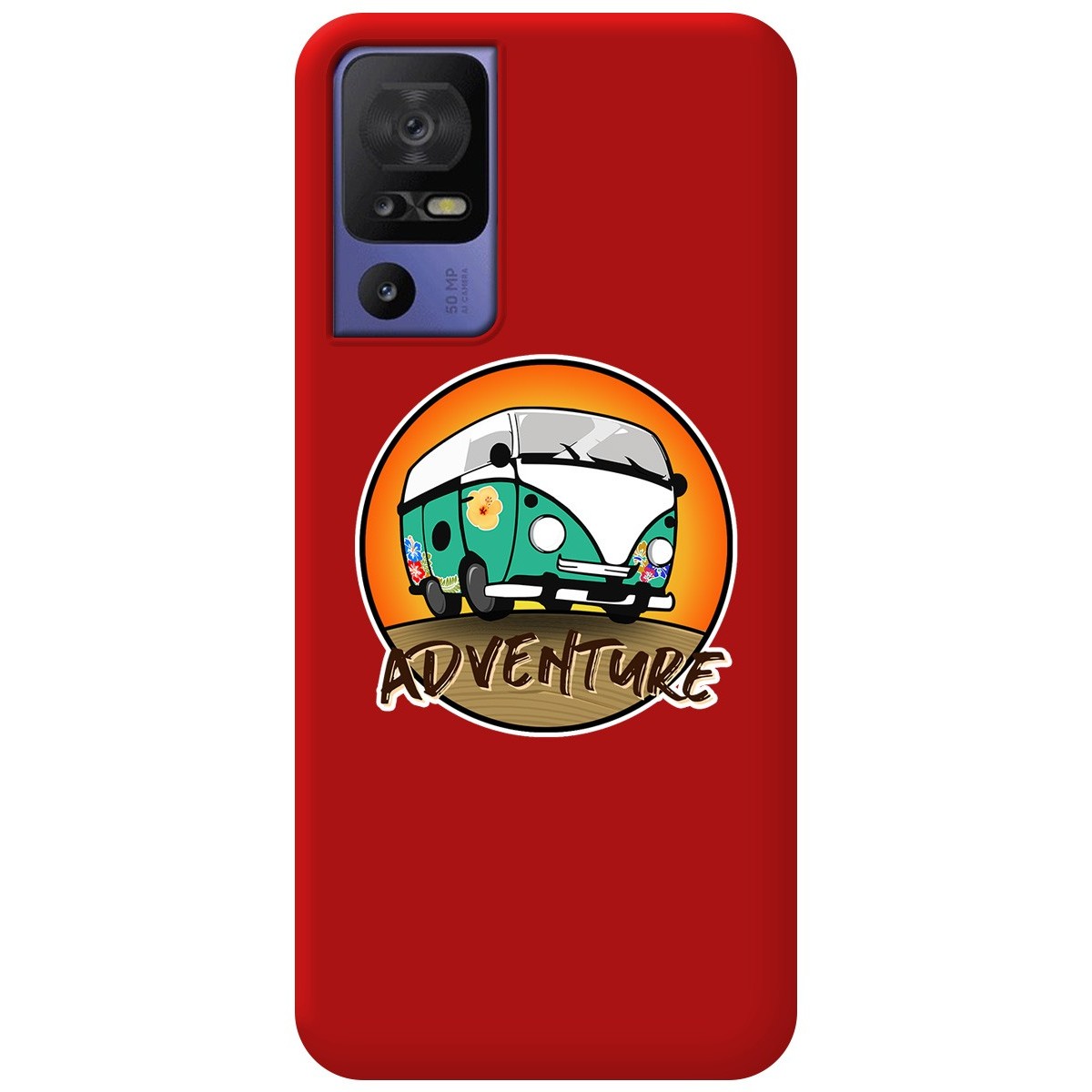 Funda Silicona Líquida Roja para TCL 40 SE diseño Adventure Dibujos