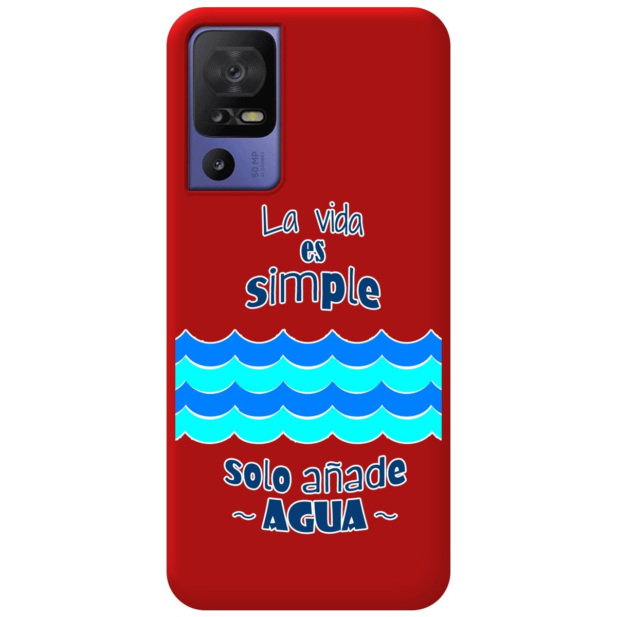 Funda Silicona Líquida Roja para TCL 40 SE diseño Agua Dibujos