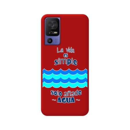 Funda Silicona Líquida Roja para TCL 40 SE diseño Agua Dibujos