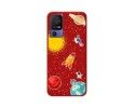 Funda Silicona Líquida Roja para TCL 40 SE diseño Espacio Dibujos