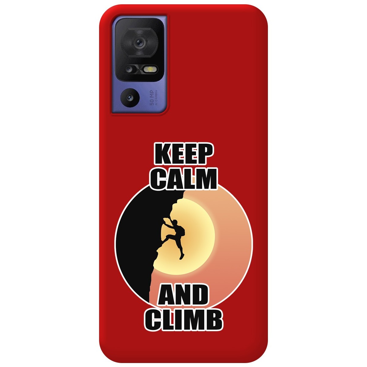 Funda Silicona Líquida Roja para TCL 40 SE diseño Hombre Escalada Dibujos