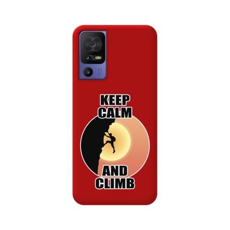 Funda Silicona Líquida Roja para TCL 40 SE diseño Hombre Escalada Dibujos