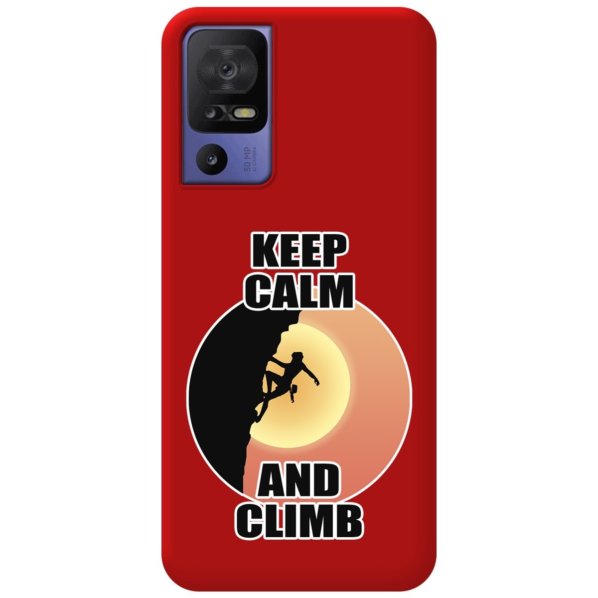 Funda Silicona Líquida Roja para TCL 40 SE diseño Mujer Escalada Dibujos