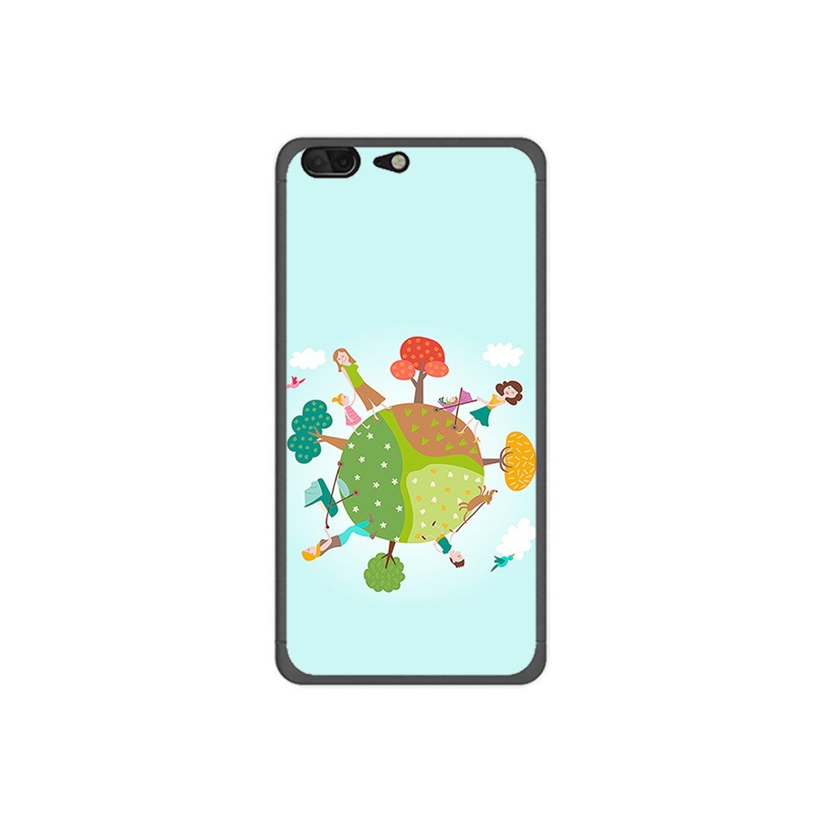 Funda Gel Tpu para Leagoo T5 Diseño Familia Dibujos