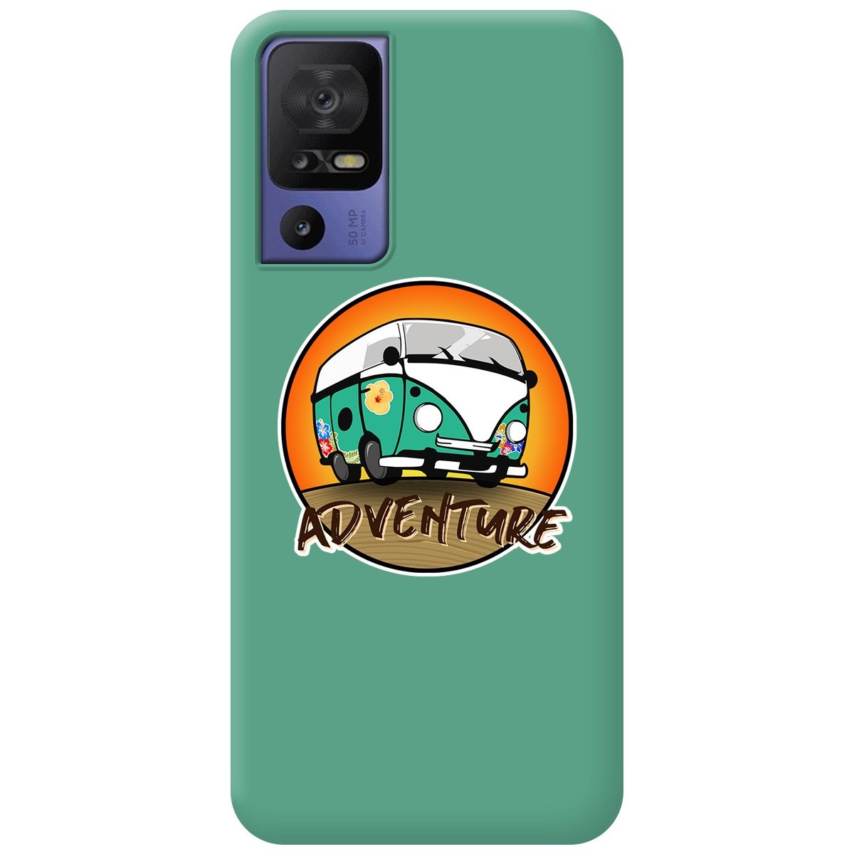 Funda Silicona Líquida Verde para TCL 40 SE diseño Adventure Dibujos
