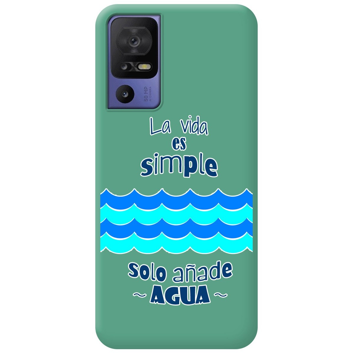 Funda Silicona Líquida Verde para TCL 40 SE diseño Agua Dibujos
