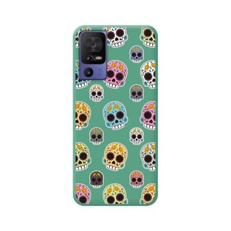 Funda Silicona Líquida Verde para TCL 40 SE diseño Catrina Dibujos