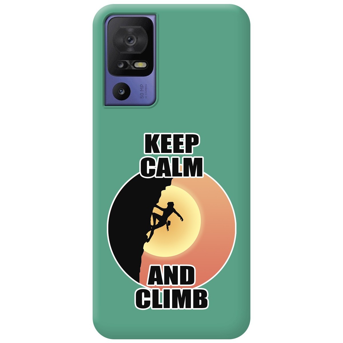 Funda Silicona Líquida Verde para TCL 40 SE diseño Mujer Escalada Dibujos