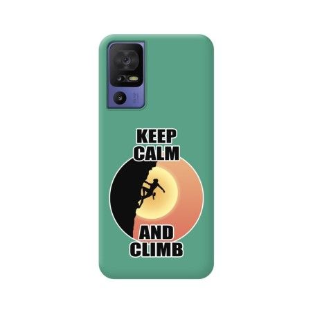 Funda Silicona Líquida Verde para TCL 40 SE diseño Mujer Escalada Dibujos