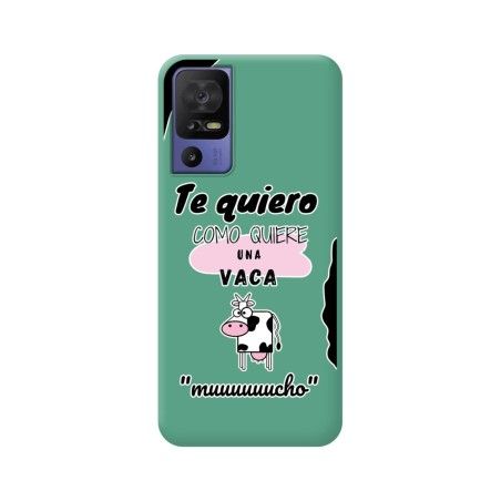 Funda Silicona Líquida Verde para TCL 40 SE diseño Vaca Dibujos