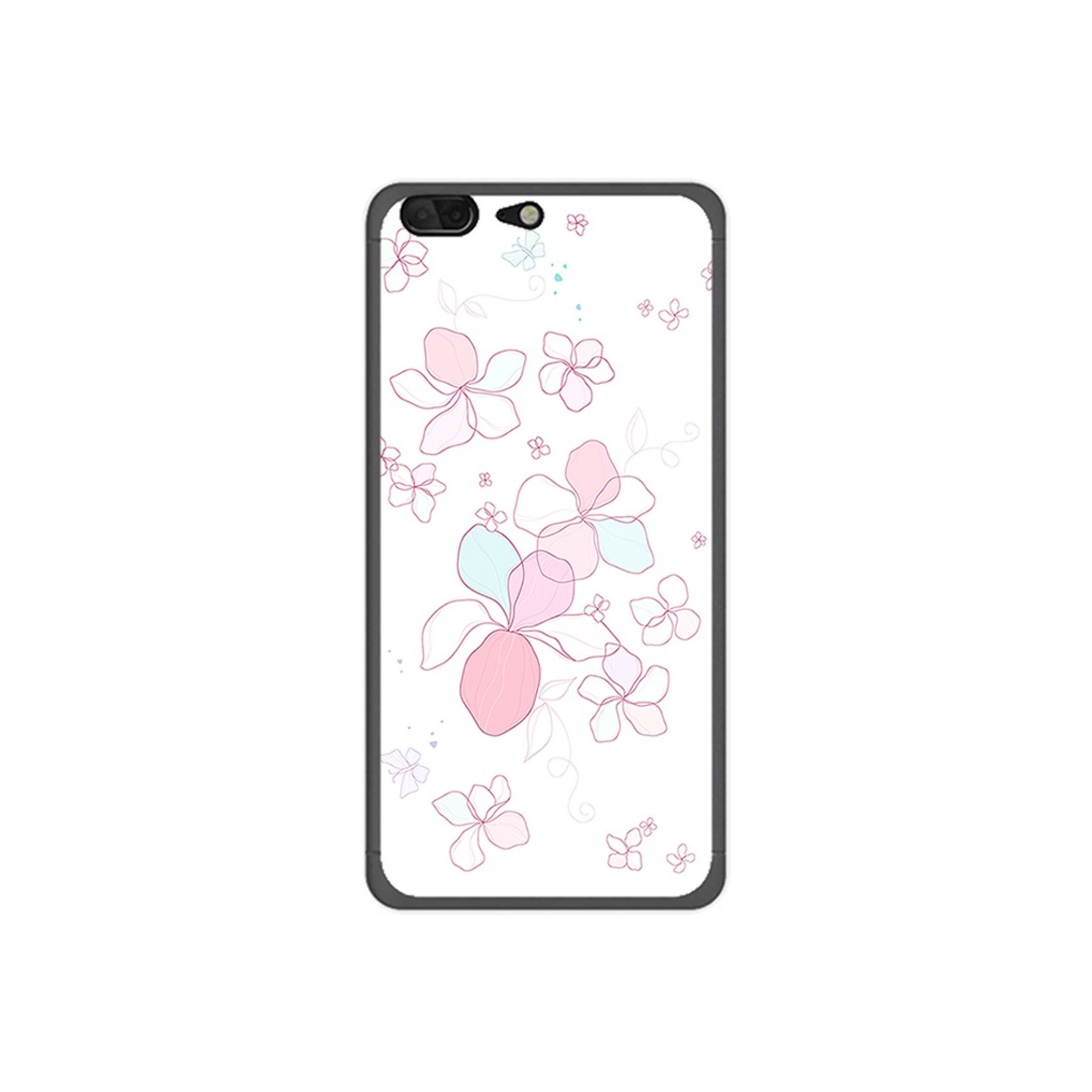Funda Gel Tpu para Leagoo T5 Diseño Flores Minimal Dibujos