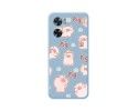 Funda Silicona Líquida Azul para Oppo A57s diseño Cerdos Dibujos