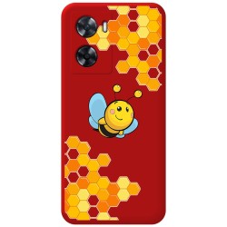 Funda Silicona Líquida Roja para Oppo A57s diseño Abeja Dibujos