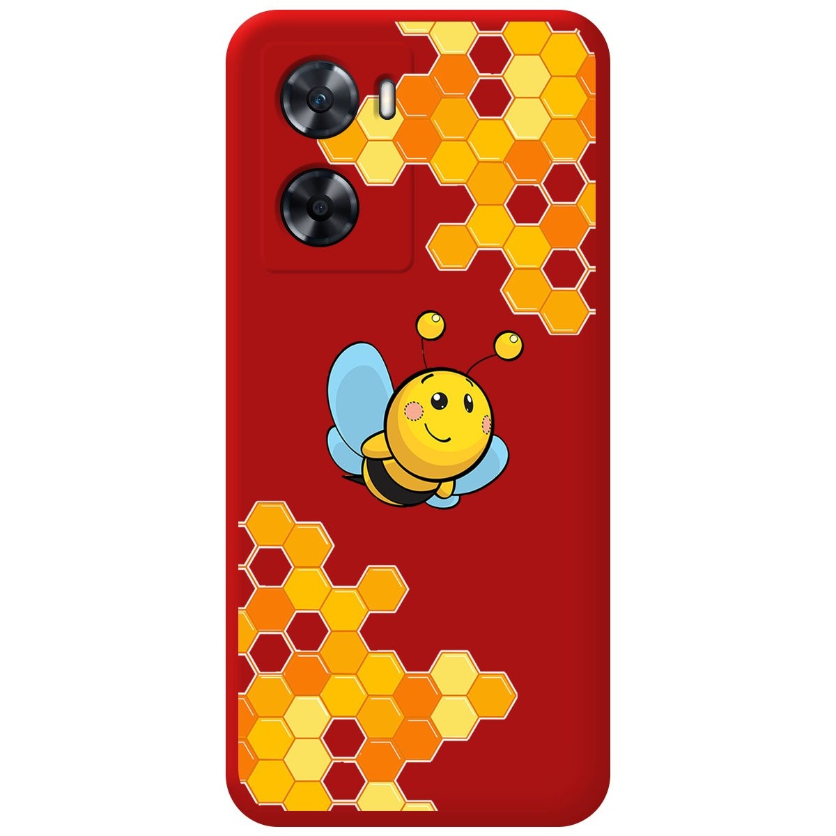 Funda Silicona Líquida Roja para Oppo A57s diseño Abeja Dibujos