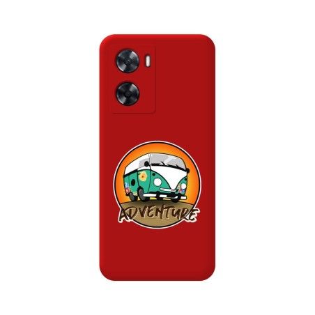 Funda Silicona Líquida Roja para Oppo A57s diseño Adventure Dibujos