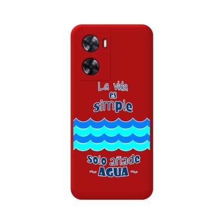 Funda Silicona Líquida Roja para Oppo A57s diseño Agua Dibujos