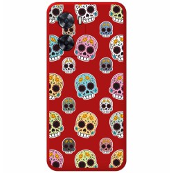 Funda Silicona Líquida Roja para Oppo A57s diseño Catrina Dibujos
