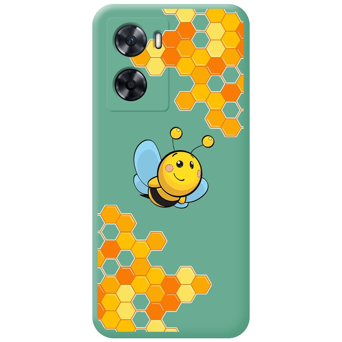 Funda Silicona Líquida Verde para Oppo A57s diseño Abeja Dibujos