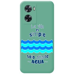 Funda Silicona Líquida Verde para Oppo A57s diseño Agua Dibujos