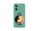 Funda Silicona Líquida Verde para Oppo A57s diseño Mujer Escalada Dibujos