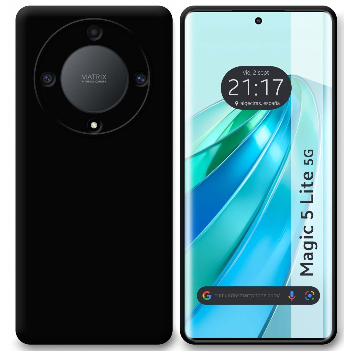 Funda Silicona Gel TPU Negra para Huawei Honor Magic 5 Lite 5G