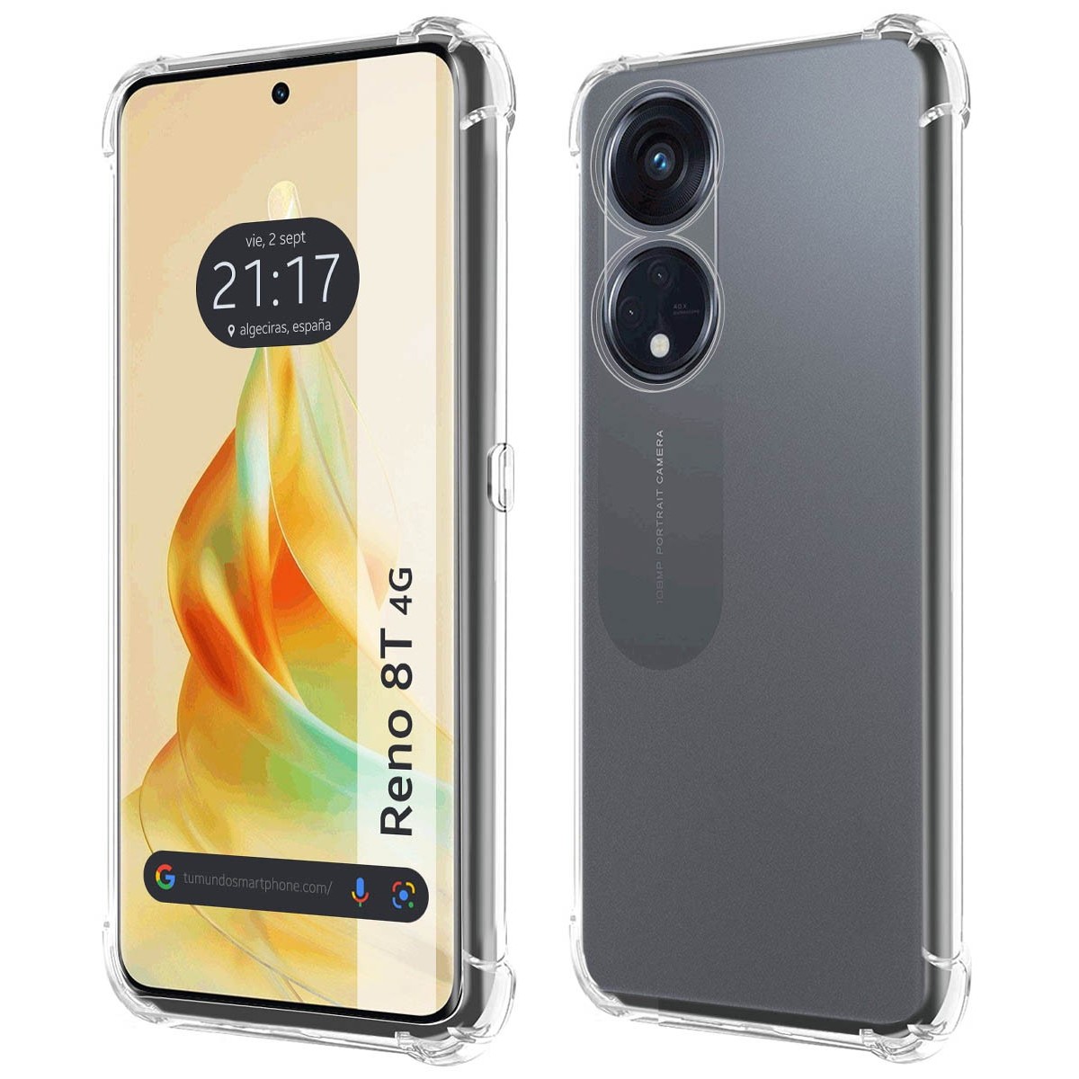 Funda Silicona Antigolpes Transparente para Oppo Reno 8T 4G