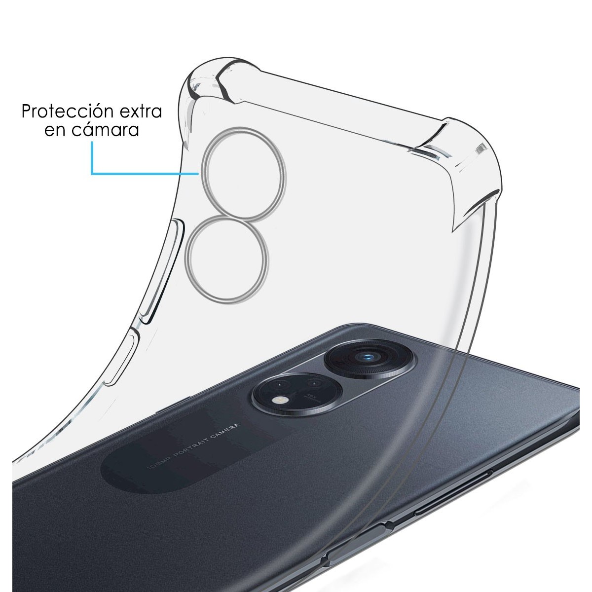 Funda Silicona Antigolpes Transparente para Oppo Reno 8T 4G