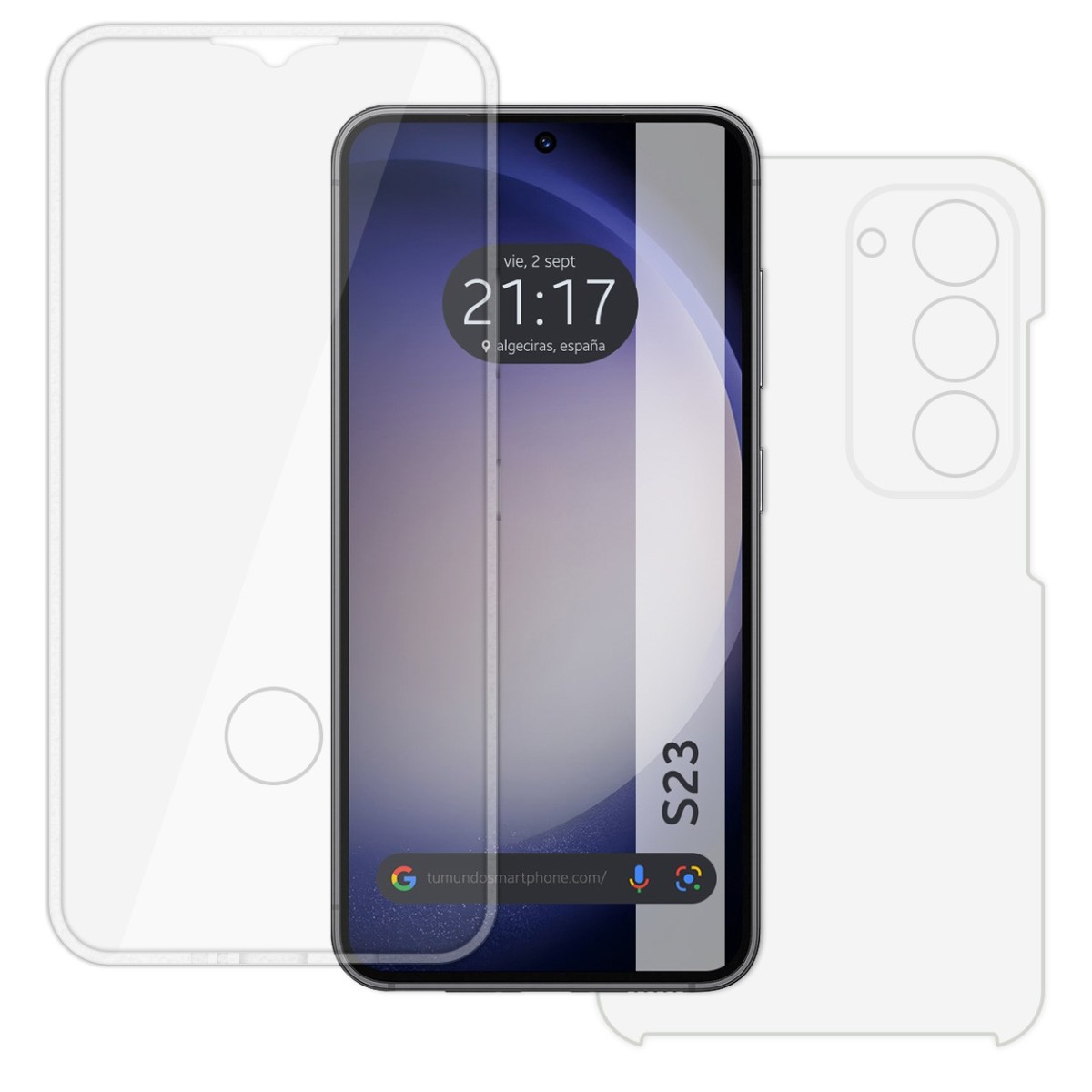 Funda Doble Transparente Pc + TPU Full Body 360 para Samsung Galaxy S23 5G