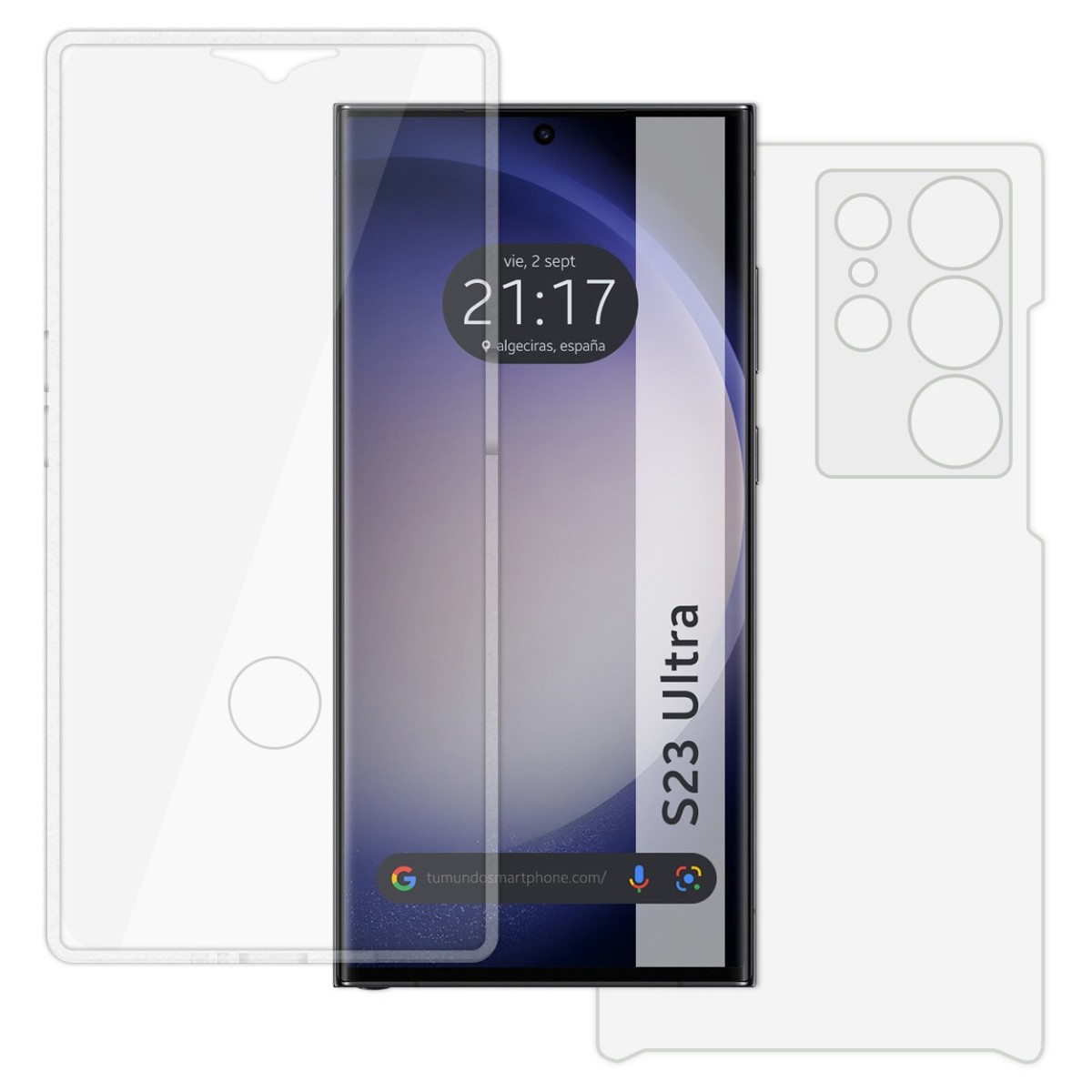 Funda Doble Transparente Pc + Tpu Full Body 360 para Samsung Galaxy S23 Ultra 5G