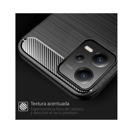 Funda Gel Tpu Tipo Carbon Negra compatible con Xiaomi POCO X5 5G