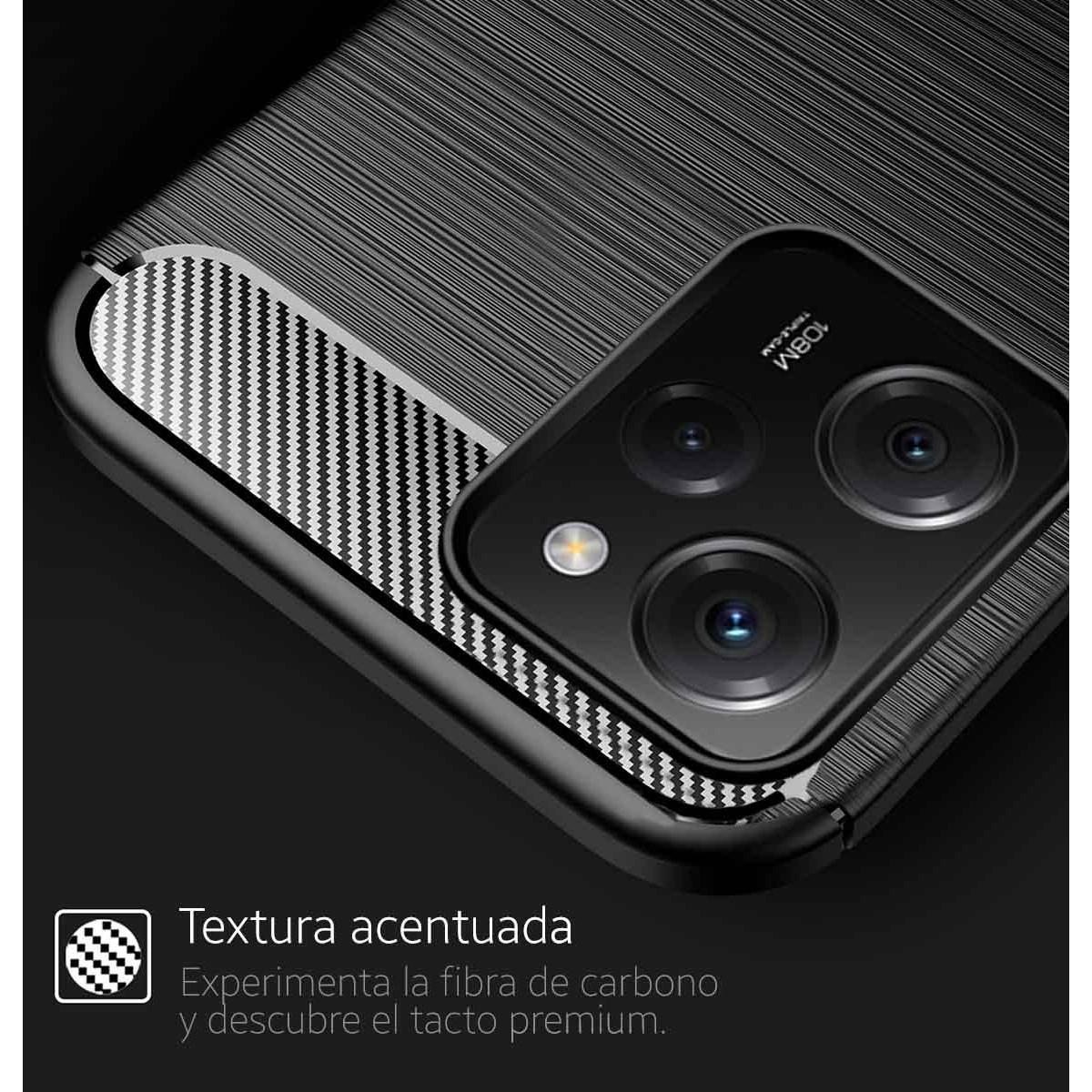 Funda Gel Tpu Tipo Carbon Negra compatible con Xiaomi POCO X5 Pro 5G