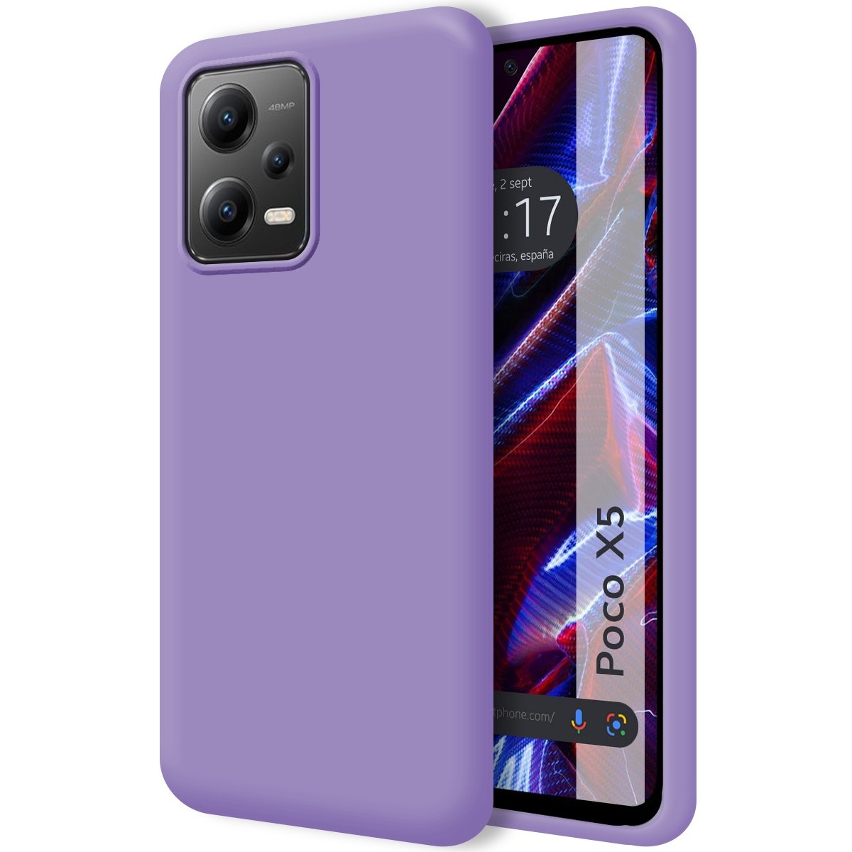 Funda Silicona Líquida Ultra Suave compatible con Xiaomi POCO X5 5G color Morada