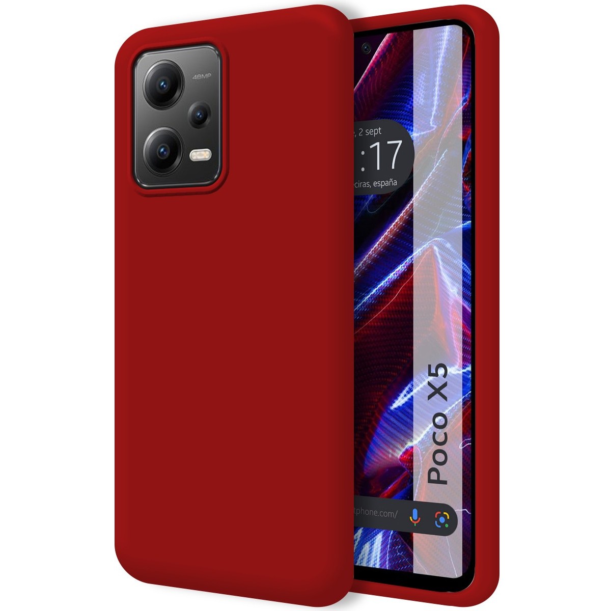 Funda Silicona Líquida Ultra Suave compatible con Xiaomi POCO X5 5G color Roja
