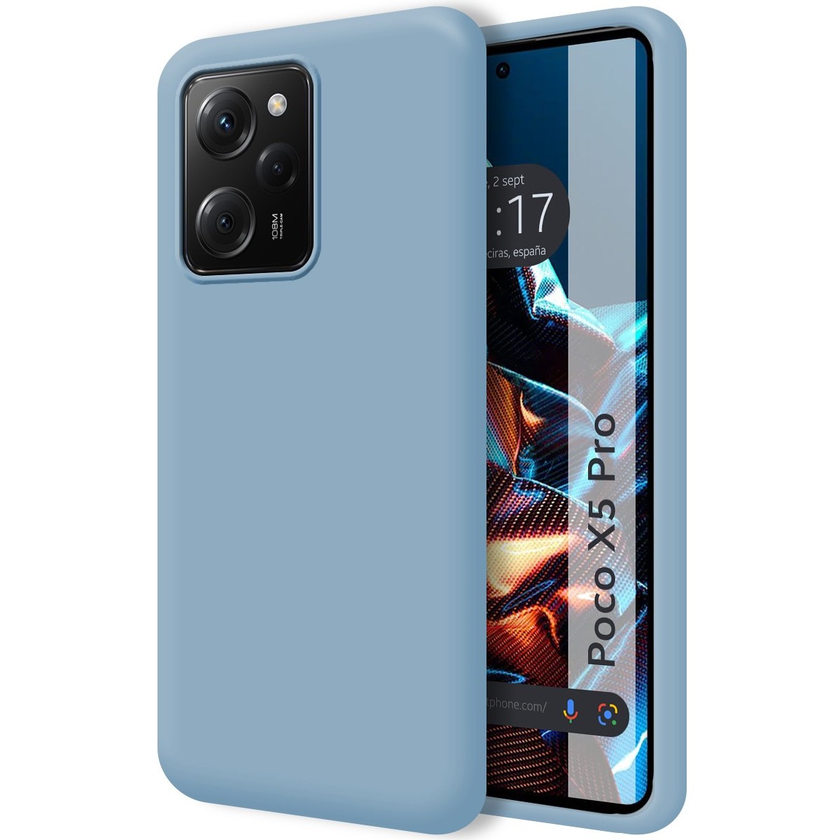Funda Silicona Líquida Ultra Suave compatible con Xiaomi POCO X5 Pro 5G color Azul